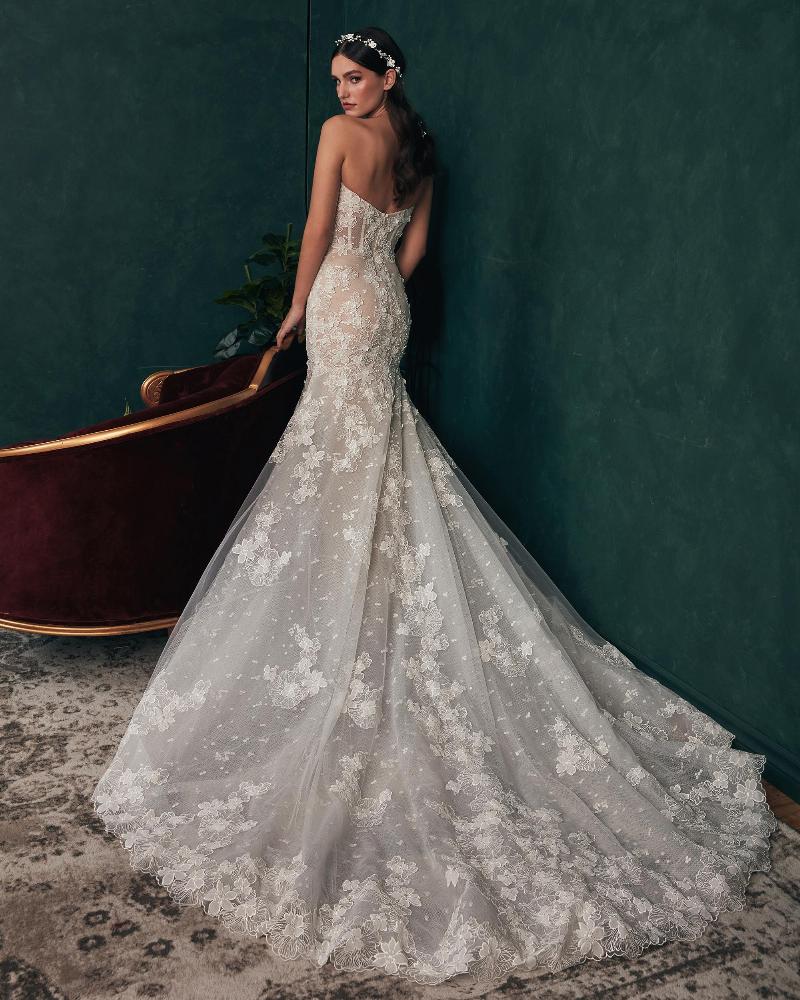 121225 strapless or long sleeve mermaid wedding dress with long train2